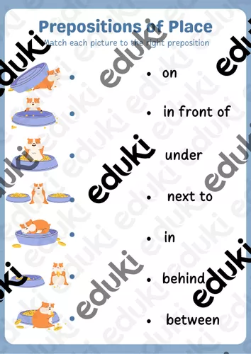 Behind Infront Activity PREPOSITIONS (in, on, under, behind, between, in front of, next to ...