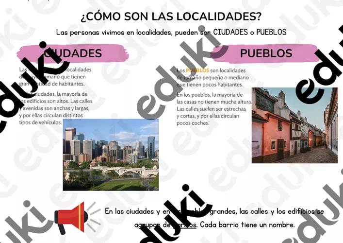 LOCALIDADES: pueblos y ciudades - material de la siguiente asignatura ...