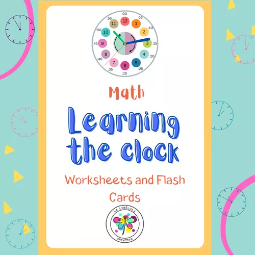 Learnign Time Math THE CLOCK WORKSHEETS FLASH CARDS LEARNING TIME MATH NO PREP - material ...