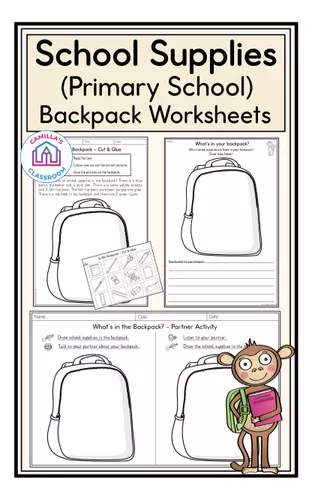 School Supplies - Backpack Worksheets - material de la siguiente ...