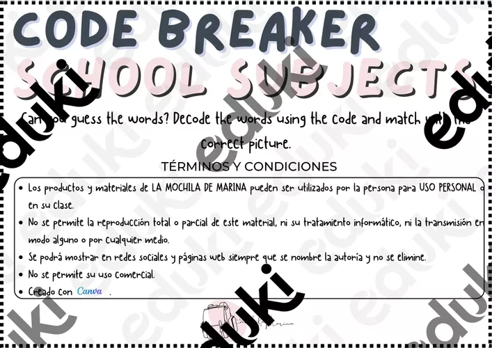 CODE BREAKER SCHOOL SUBJECTS - material de la siguiente asignatura ...