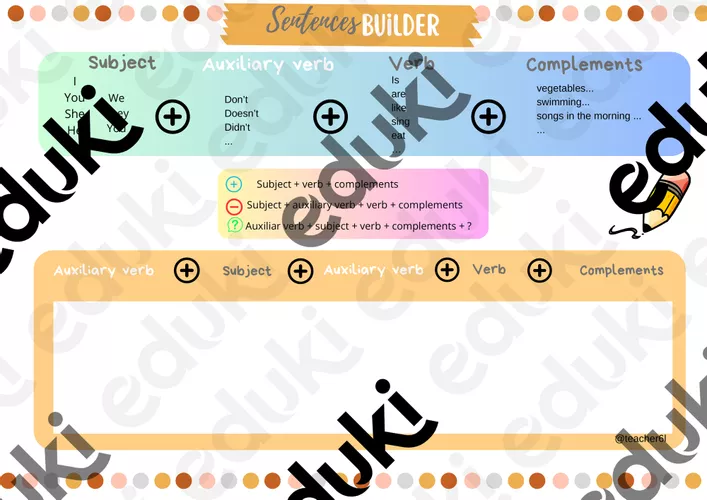 Sentence Builder Example Sentences builder - material de la siguiente asignatura Inglés / English
