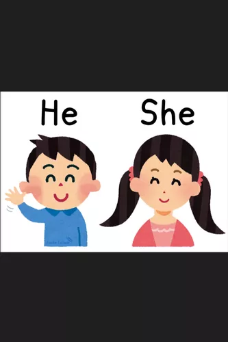 Cartel He and She - material de la siguiente asignatura Inglés / English