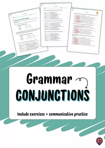 English: Correct use of conjunctions (and, but, because, or, so ...