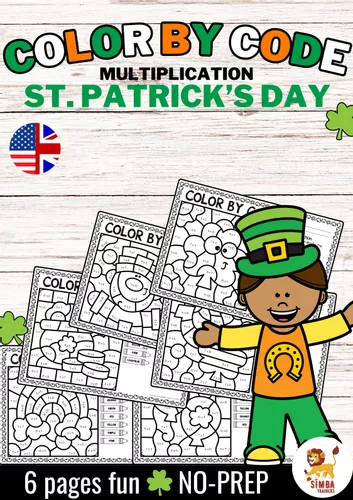 Color by code - Multiplication (St. Patrick's Day) | San Patricio ...