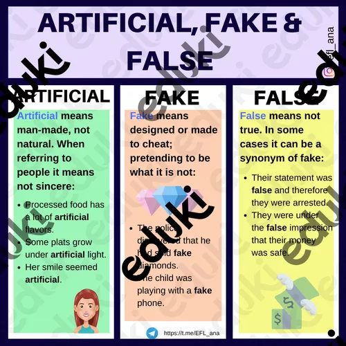 False Difference Differences: artificial - fake - false - material de la siguiente ...