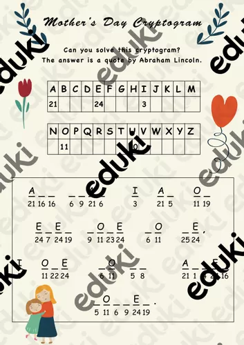 Mother's Day Cryptogram / Cryptogramme de la fête des mères - Ressource ...
