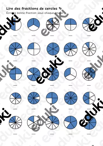 Lire les fractions d'un cercle (2 grilles) - Ressource pédagogique pour ...
