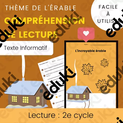 Compréhension de Lecture Texte Informatif ÉRABLE - Ressource ...