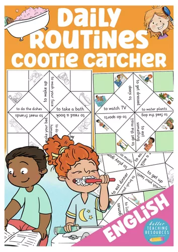 daily routines cootie catcher game English / Anglais - Ressource ...