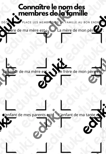 Fiches sur le thème de la famille - Ressource pédagogique pour ton ...