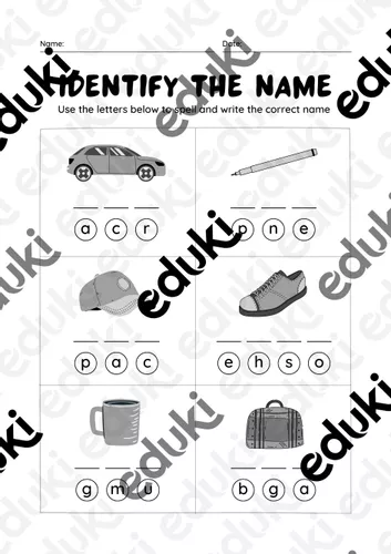 Spell and write the correct name - Ressource pédagogique pour ton cours ...