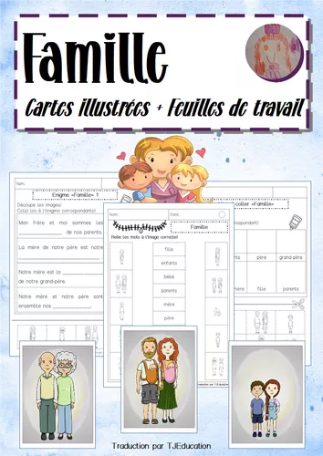 Famille - Cartes illustrées et fiches de travail - Ressource ...