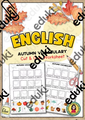 Autumn Vocabulary Cut&Glue Worksheet - Ressource pédagogique pour ton ...