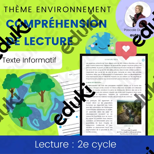 Compréhension de Lecture Texte Informatif FORÊT - Ressource pédagogique ...