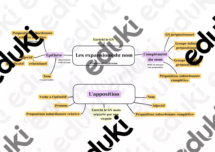 Carte mentale de grammaire sur les expansions du nom - Ressource ...
