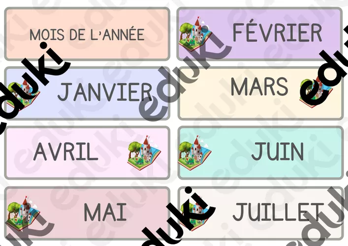 mois de l'année majuscule cursive script Ressource pédagogique pour