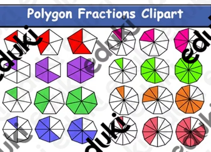Polygons Fraction Clipart - Εκπαιδευτικό υλικό για το μάθημα