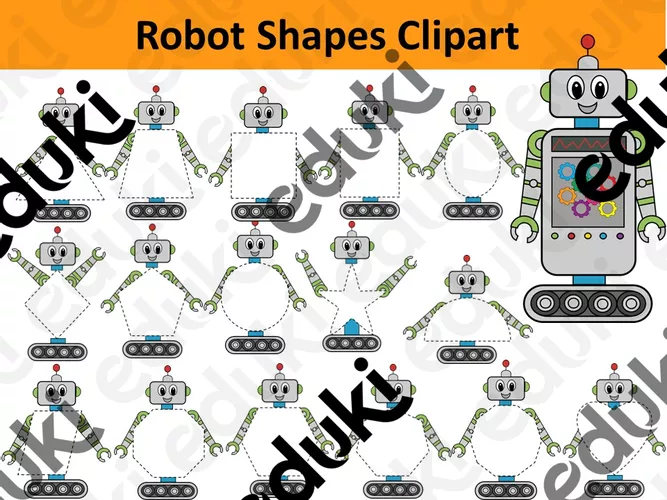 Robot Shapes Clipart - Εκπαιδευτικό υλικό για το μάθημα