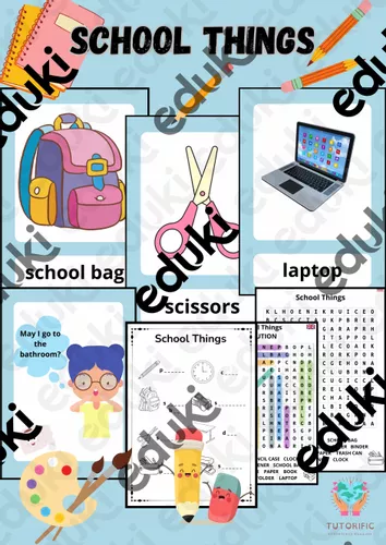 School Things Material Bundle - Bundel Materi Hal-hal Sekolah – bahan ...