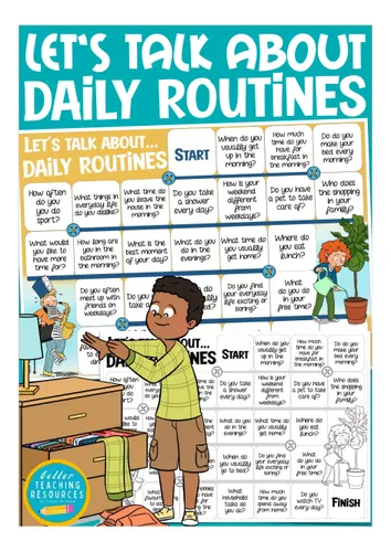 daily routines English speaking game gioco inglese - Materiale ...
