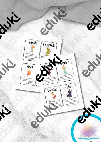 Flashcard divinità greche - Materiale didattico per la materia Storia