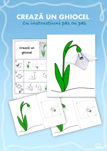 Crează un ghiocel - Cu instrucțiuni pas cu pas - Material didactic în ...