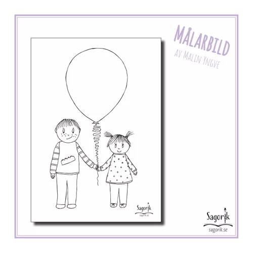 Målarbild barn med ballong – material i ämnena Bild & Värdegrund