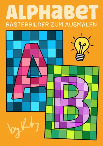 Abc Raster Buchstaben Rasterbilder zum Ausmalen - Alphabet & Kunst ...