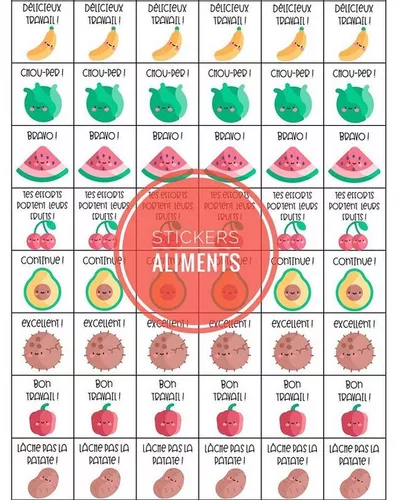STICKERS ALIMENTS 🍓 - Ressource pédagogique pour ton cours de Matériel ...