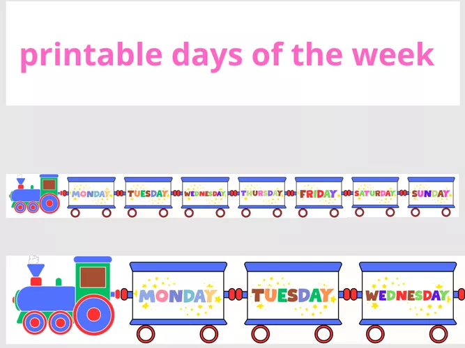 days of the week : train (printable posters) - Ressource pédagogique ...