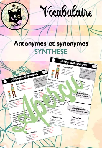 LRC - antonyme et synonyme - Ressource pédagogique pour ton cours de ...