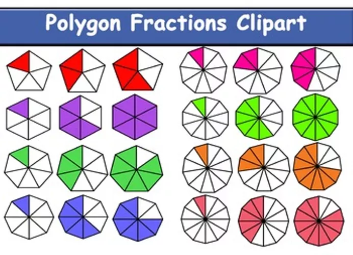Polygons Fraction Clipart - Εκπαιδευτικό υλικό για το μάθημα