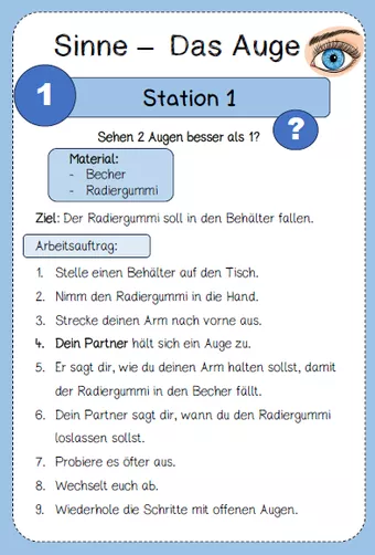 Bild in der Beschreibung des Unterrichtsmaterials Die Sinn - Auge - Experimente zum Sehen von schulemachtspass #3