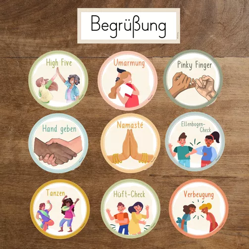 Bild in der Beschreibung des Unterrichtsmaterials Begrüßung & Verabschiedung - Bildkarten - Klassenraum von FreuleinBerg #1