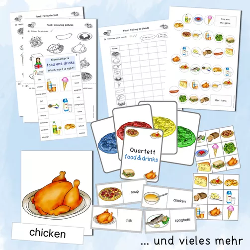 Bild in der Beschreibung des Unterrichtsmaterials Food and drinks (Englisch, Grundschule) von Grundschulatelier #1