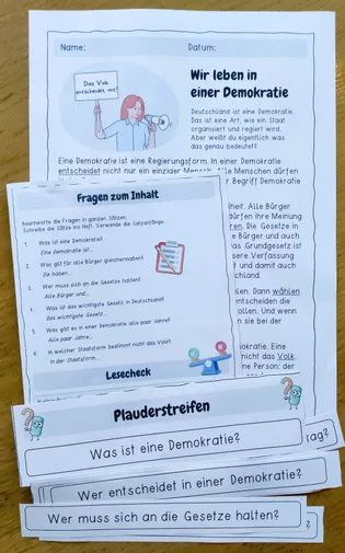 Bild in der Beschreibung des Unterrichtsmaterials Text der Woche - Demokratie / Lesetext / Lesekonferenz / Lesen von Schule2go #1