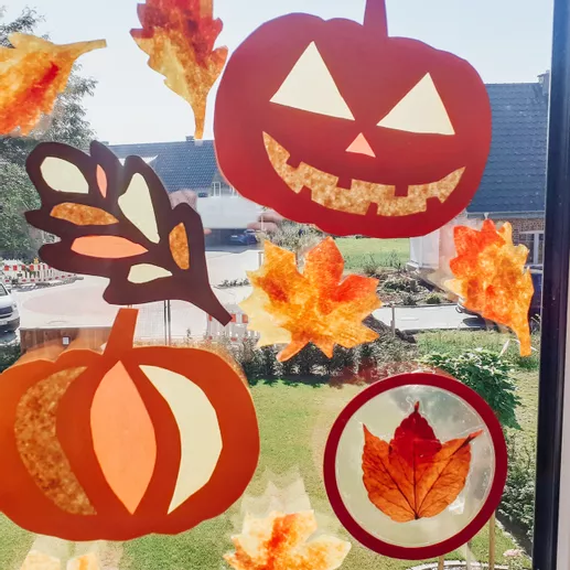 Bild in der Beschreibung des Unterrichtsmaterials Fensterbilder Herbst - Kunst Fensterdeko von FreuleinBerg #1