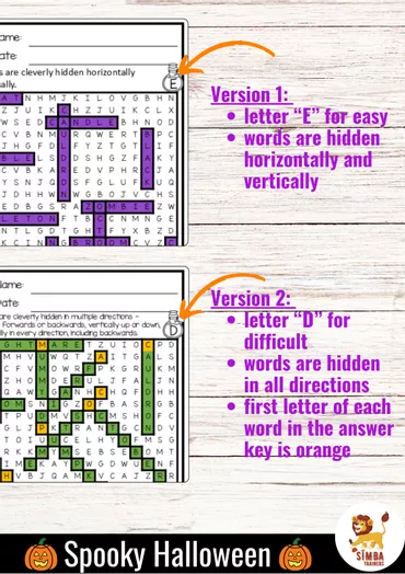 Bild in der Beschreibung des Unterrichtsmaterials XXL Word Search Puzzle (Halloween) | Holidays - NO PREP Activity von SIMBA Trainers Education #1