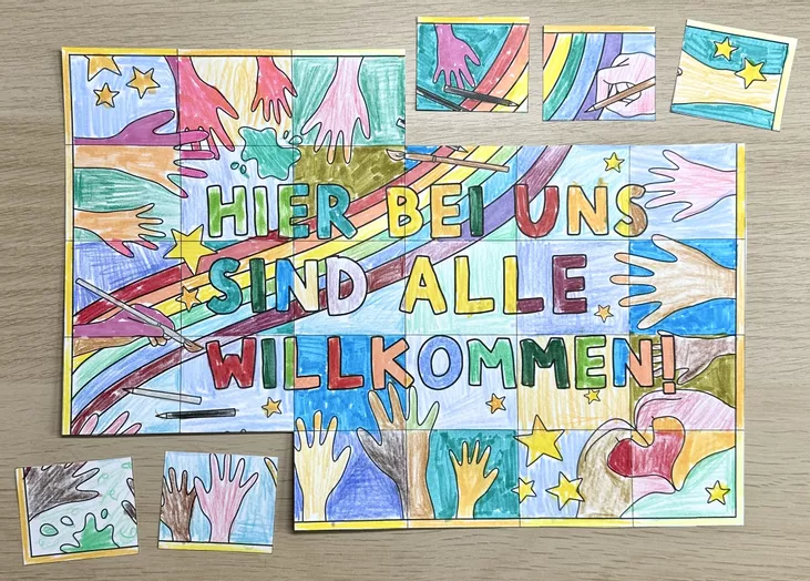Bild in der Beschreibung des Unterrichtsmaterials Gemeinschaftsbild "Hier sind alle Willkommen!" #demokratiestärken von Doodleteacher #3