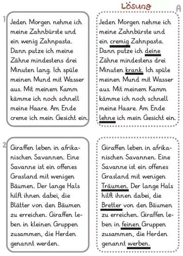 Bild in der Beschreibung des Unterrichtsmaterials Texte lesen - 4 Unterschiede finden Teil 3 (2.-4. Klasse, Leseverständnis) von abc shop #1