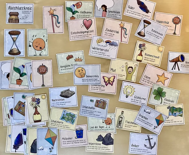 Bild in der Beschreibung des Unterrichtsmaterials Abschlusskreis Ritual - Gesprächskarten Erzählkreis / Morgenkreis Klassenstunde Klassenrat von Doodleteacher #3