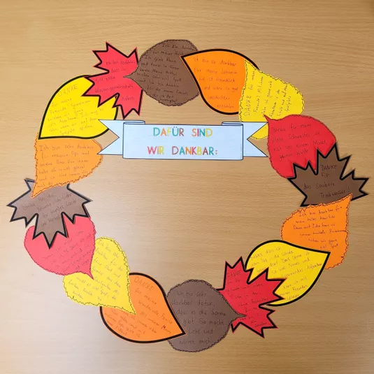 Bild in der Beschreibung des Unterrichtsmaterials Danke sagen / Dankbarkeit Grundschule Kranz basteln von Helles Köpfchen #1