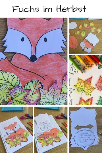 Bild in der Beschreibung des Unterrichtsmaterials Fuchs im Herbst Craftivity für Elfchen, Gedichte oder kleine Schreibanlässe- Herbst und Herbstlaub von Clever Teaching #1