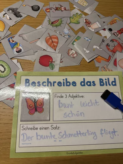 Bild in der Beschreibung des Unterrichtsmaterials Freiarbeitsmaterial mit Adjektiven beschreiben von Grundschulgestöber #2