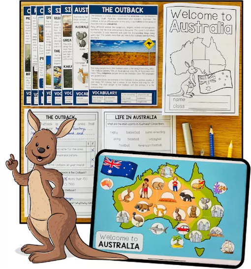 Bild in der Beschreibung des Unterrichtsmaterials AUSTRALIA - ENGLISH BUNDLE von MyTeachingFactory #3
