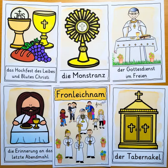 Bild in der Beschreibung des Unterrichtsmaterials Fronleichnam TAFELMATERIAL Kirchenjahr Religionsunterricht von Helles Köpfchen #2
