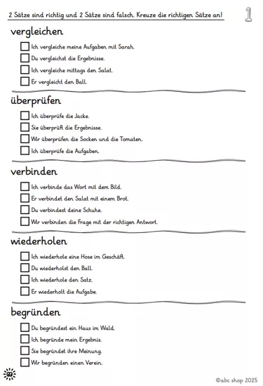 Bild in der Beschreibung des Unterrichtsmaterials Verben der Unterrichtssprache lesen und verstehen - 9 ABs (trennbare Verben, DaZ/DaF) von abc shop #1