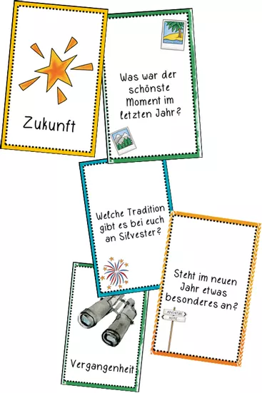 Bild in der Beschreibung des Unterrichtsmaterials Neujahr - Gesprächskarten - Gesprächsanlässe - Silvester von FreuleinBerg #1