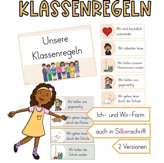 Bild in der Beschreibung des Unterrichtsmaterials Klassenregeln für die Grundschule - Klassenraum (schlicht) von FreuleinBerg #1